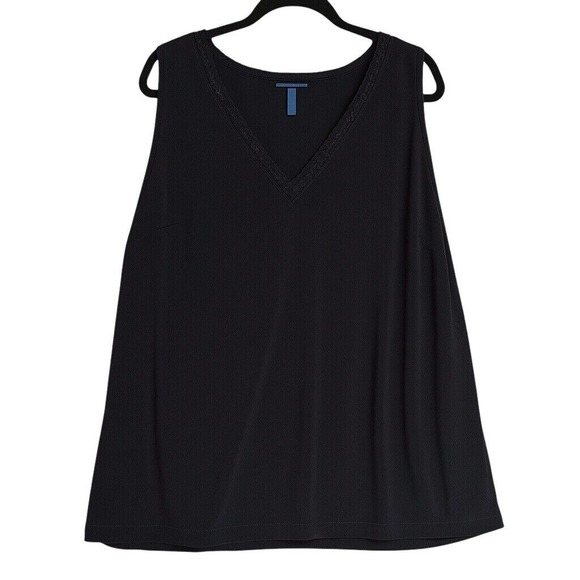 B-Slim Cami Tank Womens‎ 2X Black Lace V-Neck Slimming Tummy Control Stretch - Picture 1 of 1